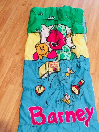 Vintage Barney Bedtime Sleeping Bag Kids Barney And Friends Sleepover Retro 90s