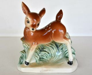 Vintage Australian? Pottery Bambi Deer Planter Vase Large