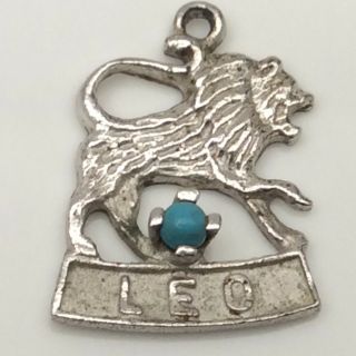 Leo Lion Zodiac Sign Sterling Silver 925 Vintage 1.  5 G Gram Bracelet Charm B705