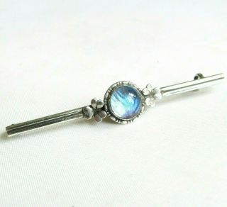 Vintage Solid Silver Art Deco Butterfly Wing Bar Brooch