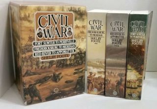The Civil War Trilogy By Shelby Foote 3 Volume Softcover Box Set 1986 Vintage