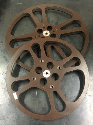 2 Large Vintage 12 " & 15 " Hollywood Movie Film Reel Home Theater Wall Decor Usa