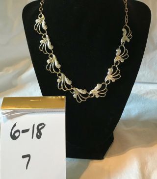 Vintage Signed Sarah Coventry Faux Gold And Silver Swirl Necklace