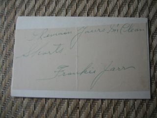 Frankie Jarr Autographed Cut American Ranked Contender 1920 