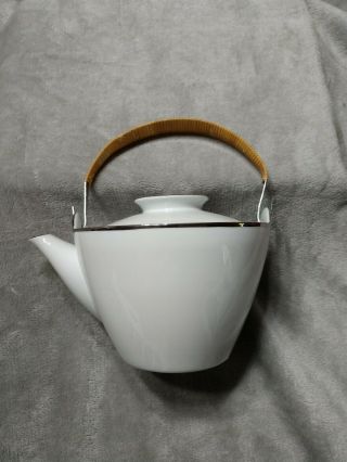 Vintage Noritake Fine China Japan Teapot Bamboo Handle