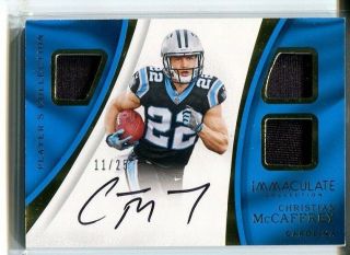2017 Immaculate Christian Mccaffrey Rookie Rc Auto Autograph Triple Jersey 11/25