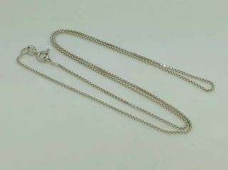 Stylish Vintage Sterling Silver Fine Box Link Necklace/chain 17.  5 " A