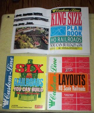 3 Different Vintage Sb Books From Custom - Line Atlas Ho Scale Model Railroads