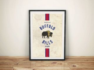 Buffalo Bills Nfl A4 Picture Art Poster Retro Vintage Style Print York