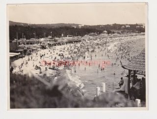 China Tsingtao Crowded Beach Scene Vintage Photograph 1937 - A