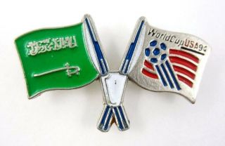 Football Soccer Fifa World Cup Usa 1994 Saudi Arabia Flag Pin Badge