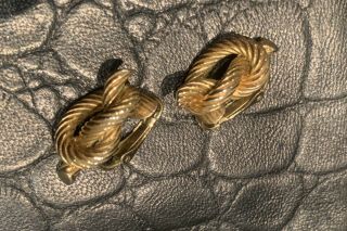 1990’s Vintage Clip On Earrings: Christian Dior Gold Rope