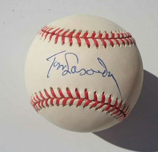 Dodgers Tom Lasorda Signed Official National League Baseball W/coa