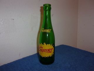 Vintage Squirt Green Glass 7 Oz Soda Bottle By Squirt Bottling Co
