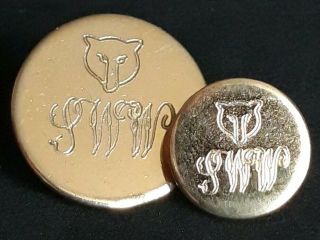 Vintage South & West Wilts Fox Hunt Fox Hunting Buttons 21mm & 15mm Gilt Buttons