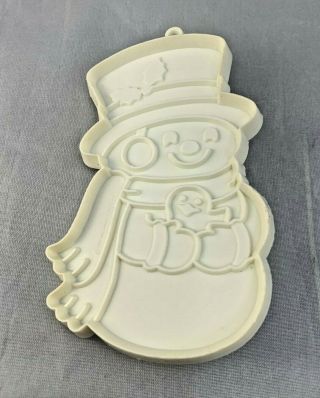 1981 Hallmark Happy The Snowman White Plastic Vintage Christmas Cookie Cutter