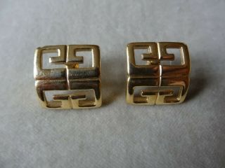 Vintage Jewellery Art Deco Givenchy Gold Tone Earrings