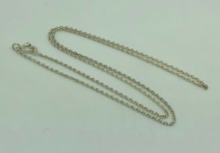 Stylish Vintage 935 Solid Silver Fine Chain Cable Link Necklace/chain 18 " P