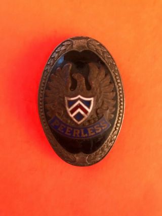Vintage Peerless Porcelin Radiator Badge 2.  25 " X 1.  25 "