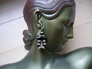 Glamorous,  Vintage,  Butler And Wilson Style,  Diamante And Jet,  Drop Earrings