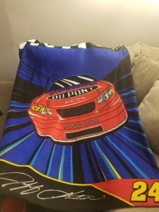 Jeff Gordon Fleece Throw Blanket 45 " X 60 " Racing Tailgating Car
