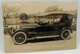 Postcard Vintage Car A Pierce Arrow C 1911 Ellis Motor Car Co Rppc U - 2