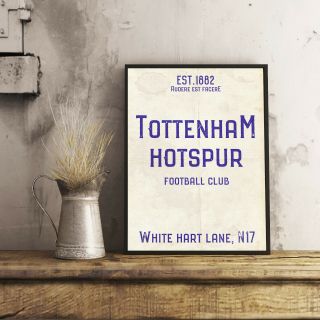 White Hart Lane Spurs Tottenham A4 Picture Art Poster Retro Vintage Style Print