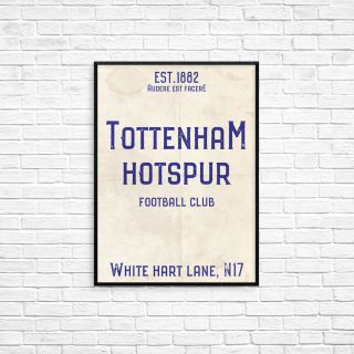 White Hart Lane Spurs Tottenham A4 Picture Art Poster Retro Vintage Style Print 2