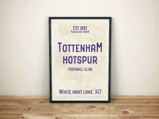 White Hart Lane Spurs Tottenham A4 Picture Art Poster Retro Vintage Style Print 3