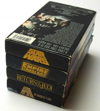 VTG 1990 Star Wars VHS Trilogy,  MAKING DOC CBS FOX Red Label 3