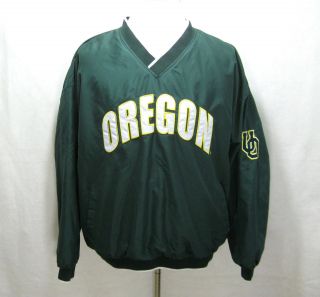 Mens Oregon Ducks Green Long Sleeve V - Neck Athletic Jacket (size 2xl,  Xxl) Coat