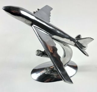 Vintage Airplane Jet Silver Desk Top Model Display