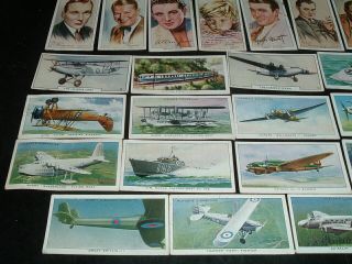 80 vintage 1930s MIXED cigarette cards,  PLAYER ' S,  FILM STARS,  etc.  12 3