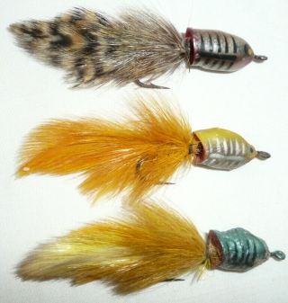3 Heddon Fly Rod Wilder - Dilg Spooks Full Feathers