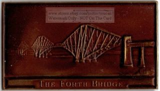 Forth Rail Bridge Scotland Cantilever Railway 1930s Bronze Advertising Card