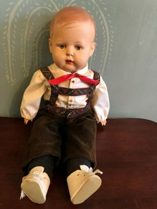 Vintage 15 " Celluloid Molded Hair Boy Doll Marked No 7 42 Germany On The Neck