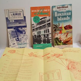 4 Vintage Hawaii 1950s 1960s Travel Brochures And Map For Hawaii