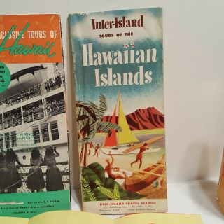 4 vintage Hawaii 1950s 1960s travel brochures and map for Hawaii 2