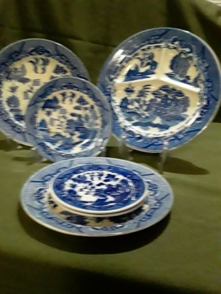 6 Vintage Blue Willow Divide Plate And More Japan