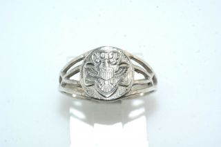 Vintage Sterling Silver Girl Scout Ring Sz 7 Adjustable