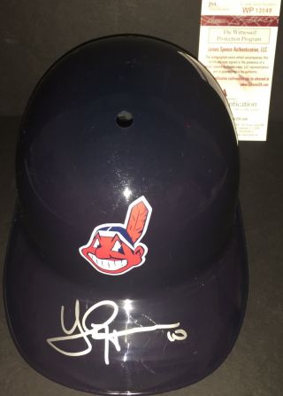 Yan Gomes Cleveland Indians Autographed Signed Souvenir Full Size Helmet Jsa