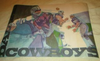 Vintage 1970 Dallas Cowboys Poster Nfl National Football League 24 X 36 Inch