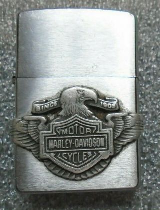 Vintage Zippo Lighter Advertising Harley Davidson Motorcycles