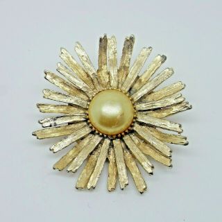 Art Deco Sun Brooch - Vintage Pin / Badge