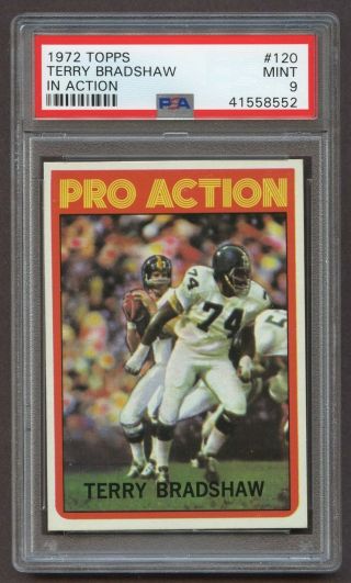 1972 Topps 120 Terry Bradshaw In Action Psa 9 41558552