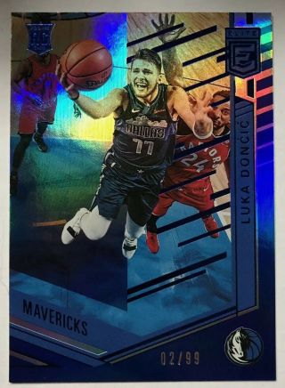 Luka Doncic 2018 - 19 Panini Chronicles Elite Blue Parallel Rookie Rc /99