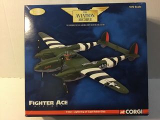 Corgi Aviation Archive Fighter Ace P - 38j Lightning Capt Robin Olds Diecast Mib