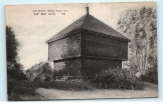 Fort Kent Maine Me 1947 The Old Block House Black White Vintage Old Postcard A72