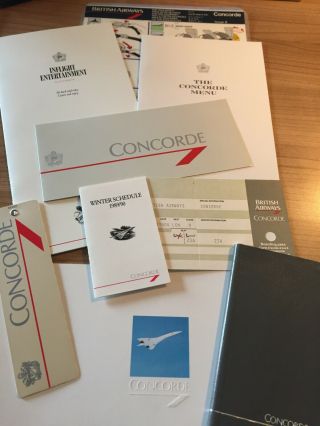 Concorde Inflight Souvenir Pack,  Safety Card,  Folder