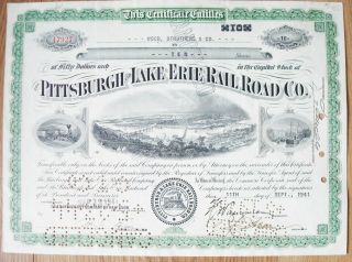 1941 P&le Pittsburgh & Lake Erie Railroad Capital Stock Certificate